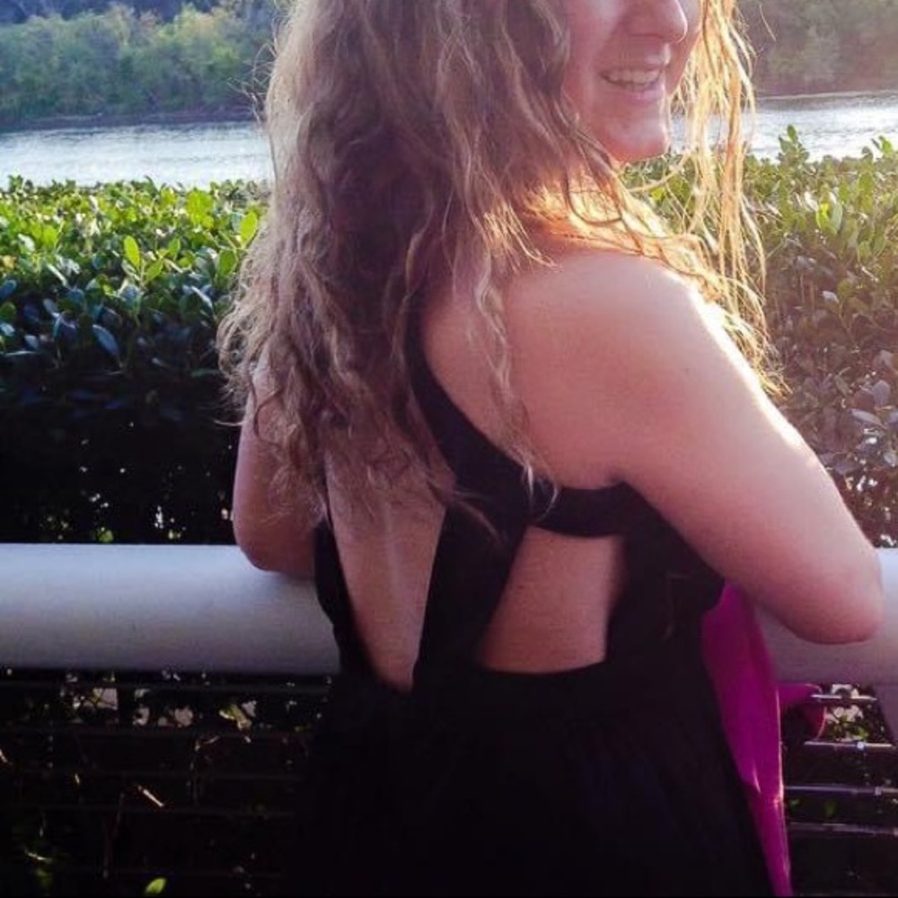 BCBGeneration Backless Cutout Black Dress